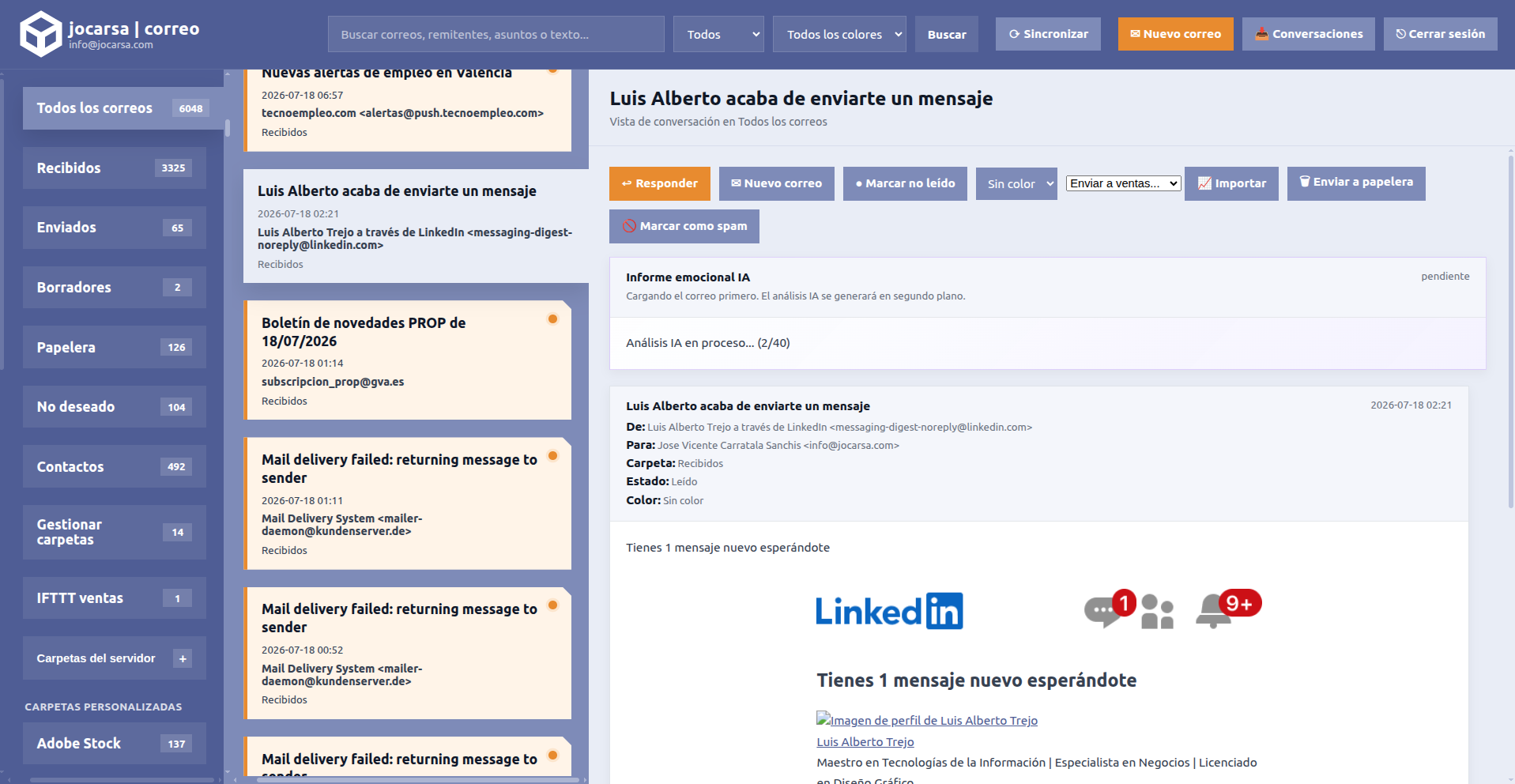 Vista de jocarsa | correo